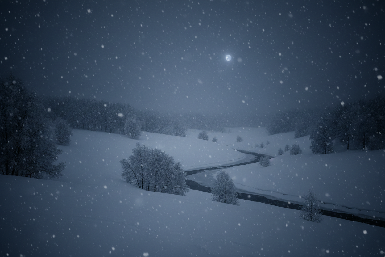 snowy winter in little dark blue